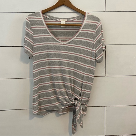 Matty M Striped Side Tie Tee Shirt. Size Small. EUC - Picture 1 of 8
